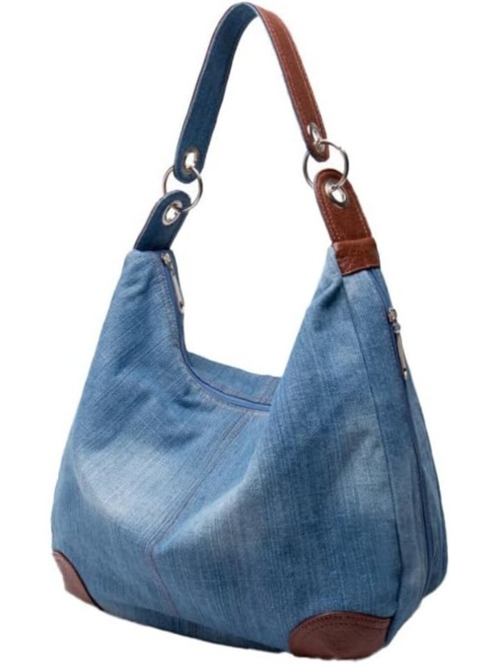 Stylish Denim Tote Bag for Women | Multi-Pocket Hobo Crossbody Handbag
